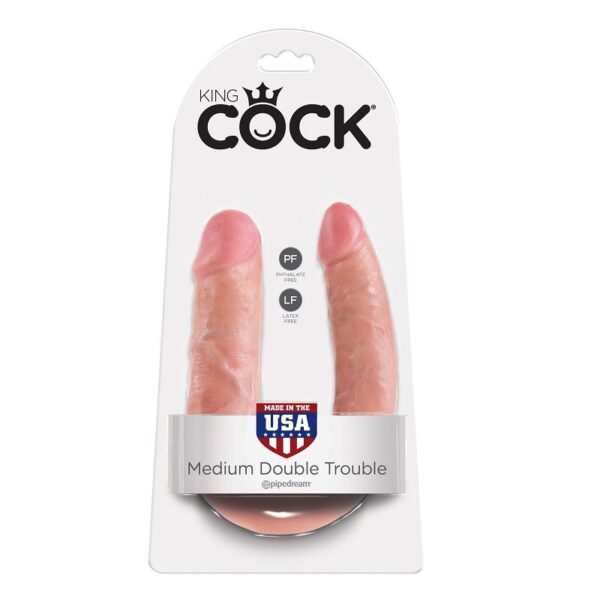 King Cock U-Shaped Medium — Double Dildo, 13.9 cm, Flesh — Dildos — view 4