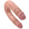 King Cock U-Shaped Medium — Double Dildo, 13.9 cm, Flesh
