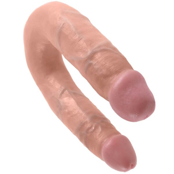 King Cock U-Shaped Medium — Double Dildo, 13.9 cm, Flesh