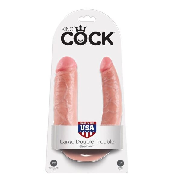 King Cock U-Shaped Large — Double Dildo, 17.8 cm, Flesh — Dildos — view 5