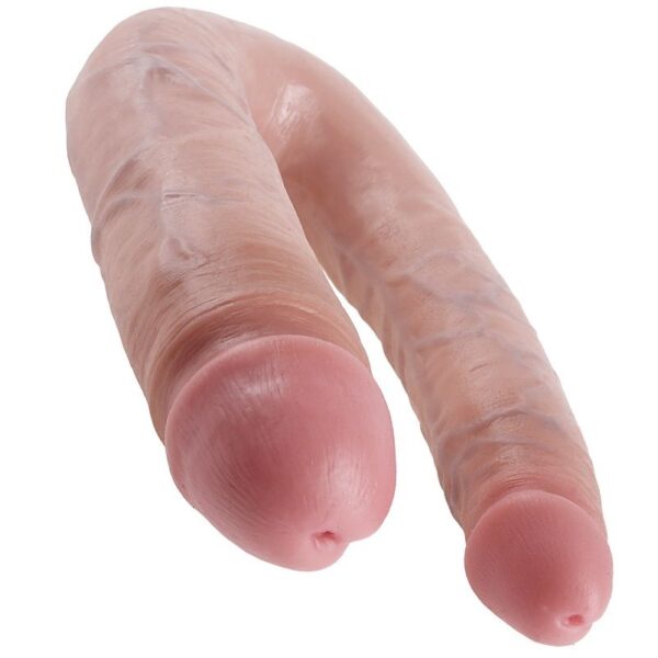 King Cock U-Shaped Large — Double Dildo, 17.8 cm, Flesh — Dildos