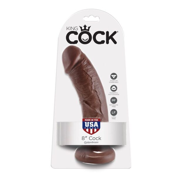 King Cock — Realistic Dildo, 20.3 cm, Brown — Dildos — view 5