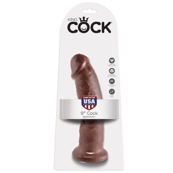 King Cock — Realistic Dildo, 22.9 cm, Brown — Dildos — view 5