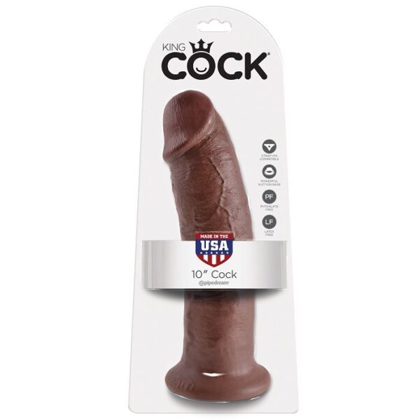 King Cock — Realistic Dildo, 25.4 cm, Brown — Dildos — view 5