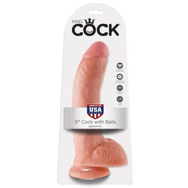 King Cock with Balls — Realistic Dildo, 22.9 cm, Flesh — Dildos — view 4