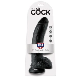 King Cock with Balls — Realistic Dildo, 22.9 cm, Black — Dildos — view 3
