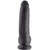 King Cock with Balls — Realistic Dildo, 22.9 cm, Black — Dildos
