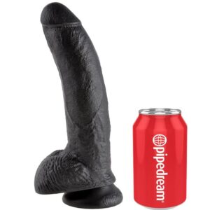 King Cock with Balls — Realistic Dildo, 22.9 cm, Black — Dildos — view 4
