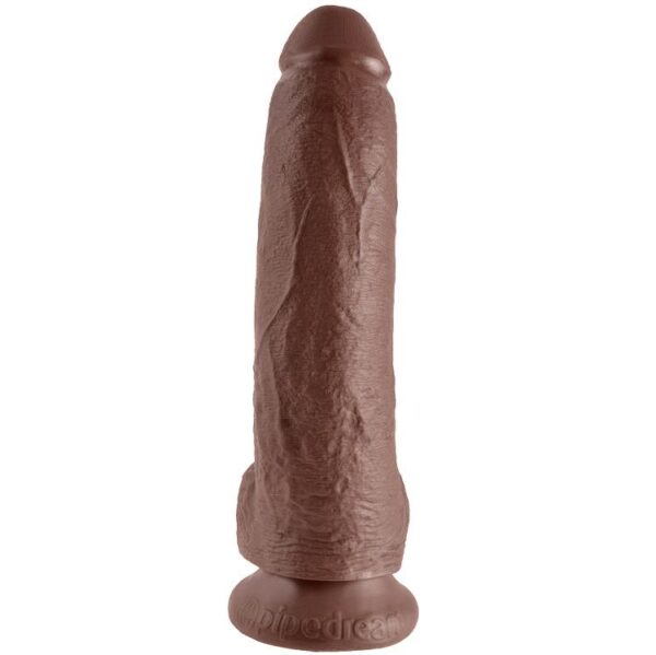 King Cock with Balls — Realistic Dildo, 22.9 cm, Brown — Dildos — view 3