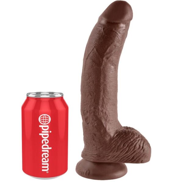 King Cock with Balls — Realistic Dildo, 22.9 cm, Brown — Dildos — view 5