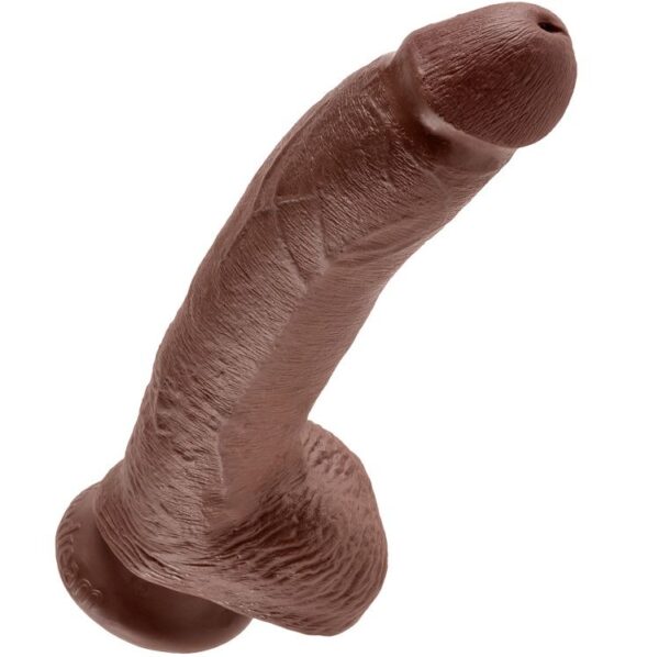 King Cock with Balls — Realistic Dildo, 22.9 cm, Brown — Dildos