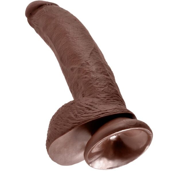 King Cock with Balls — Realistic Dildo, 22.9 cm, Brown — Dildos — view 2