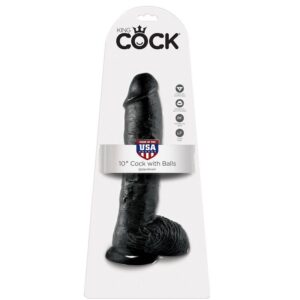 King Cock with Balls — Realistic Dildo, 25.4 cm, Black — Dildos — view 3