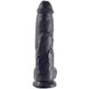 King Cock with Balls — Realistic Dildo, 25.4 cm, Black — Dildos