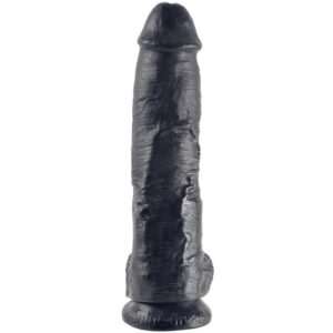 King Cock with Balls — Realistic Dildo, 25.4 cm, Black — Dildos