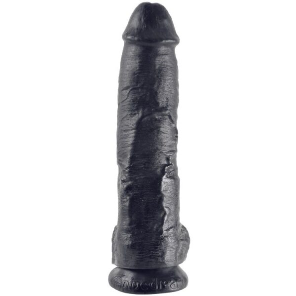King Cock with Balls — Realistic Dildo, 25.4 cm, Black — Dildos