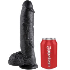 King Cock with Balls — Realistic Dildo, 25.4 cm, Black — Dildos — view 4