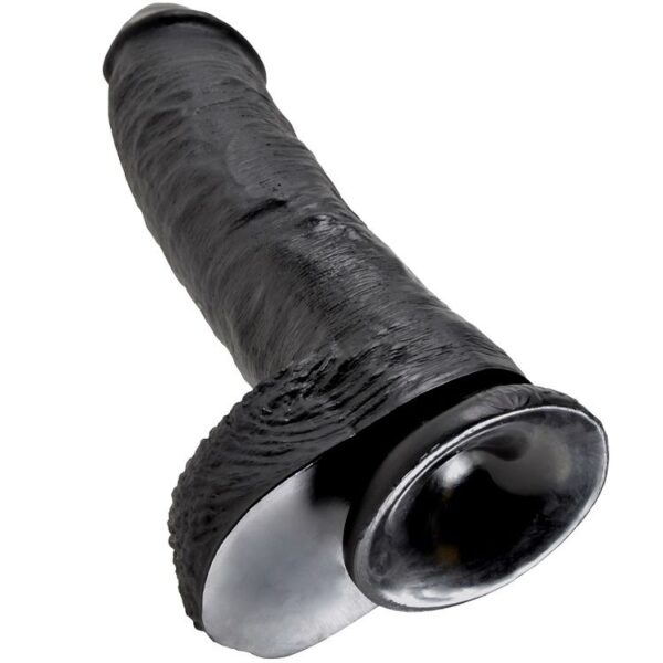King Cock with Balls — Realistic Dildo, 25.4 cm, Black — Dildos — view 5