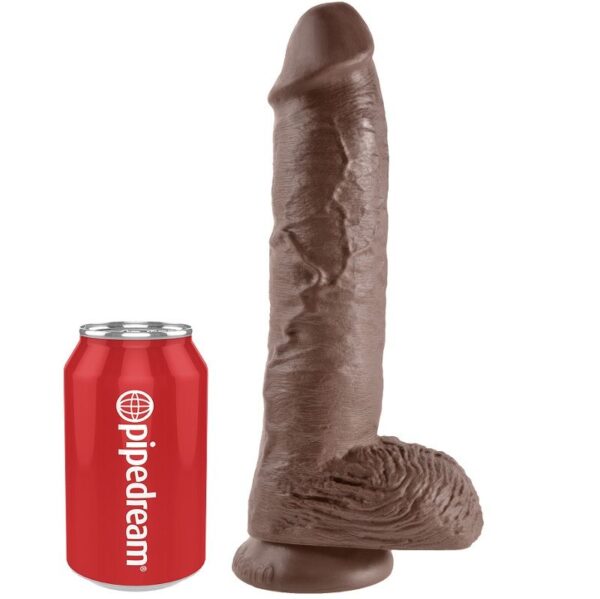King Cock with Balls — Realistic Dildo, 25.4 cm, Brown — Dildos — view 5