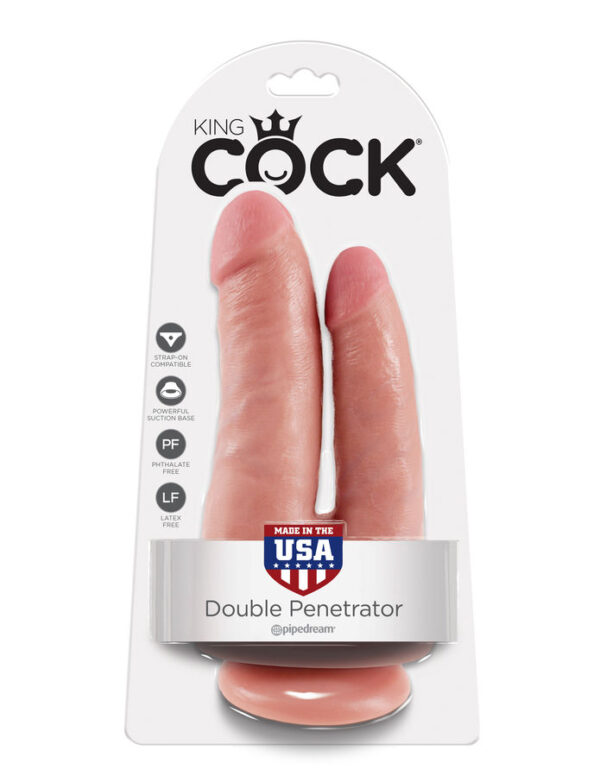 King Cock Double Penetrator — Realistic Dildo, Suction Cup, Flesh — Dildos — view 5