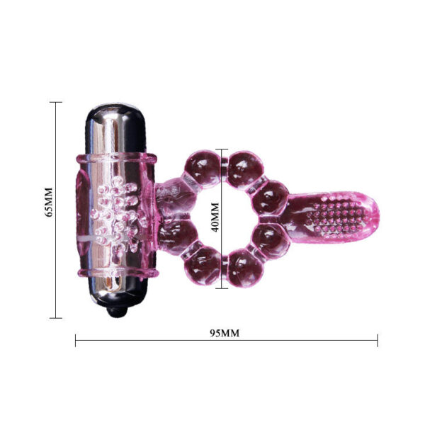 Baile Tongue — Vibrating Cock Ring, Silicone, Pink — Clitoral Toys — view 6