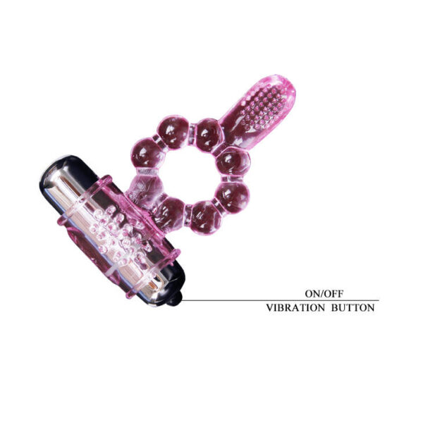Baile Tongue — Vibrating Cock Ring, Silicone, Pink — Clitoral Toys — view 5