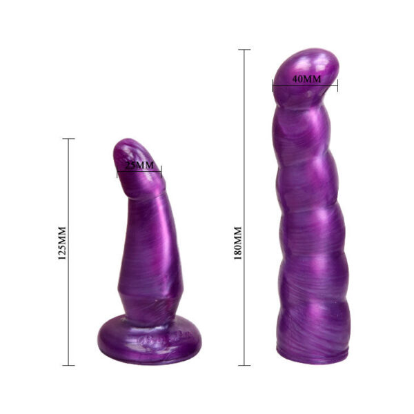 Baile — Double Strap-On, 17 cm, Lilac — Double Penetration Strap-Ons — view 6