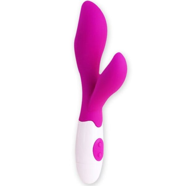 Pretty Love Newman — Rabbit Vibrator, Lilac and White — Clitoral Stimulators