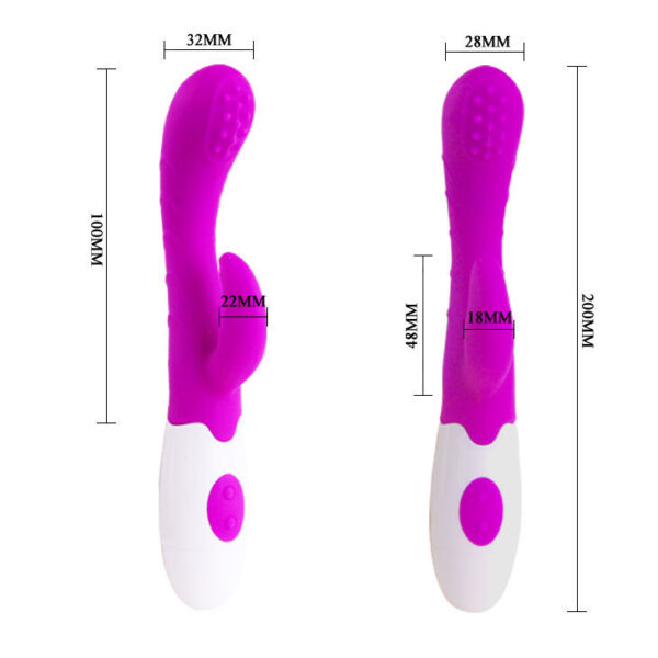 Pretty Love Flirtation Arthur — Rabbit Vibrator, Lilac and White — Clitoral Stimulators — view 8