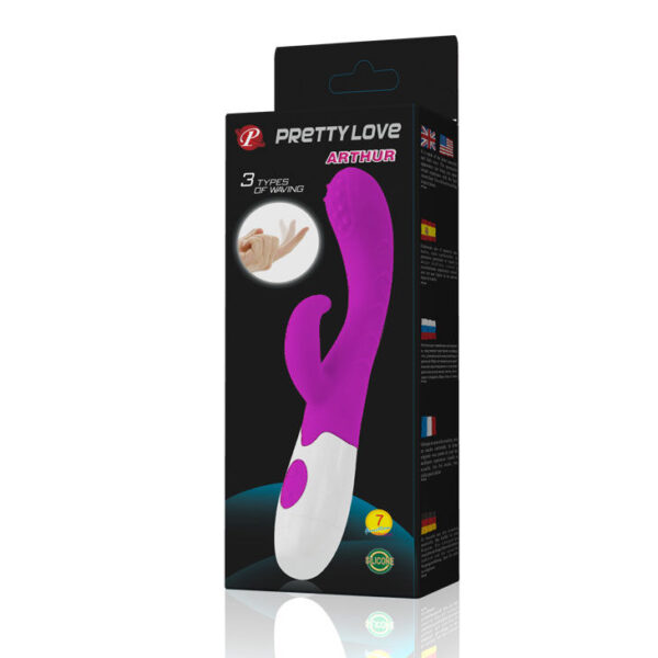 Pretty Love Flirtation Arthur — Rabbit Vibrator, Lilac and White — Clitoral Stimulators — view 12