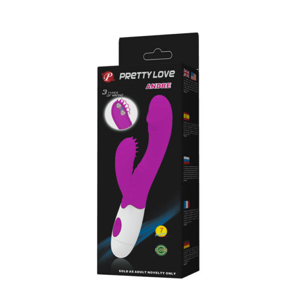 Pretty Love Andre — Rabbit Vibrator, Lilac and White — Clitoral Stimulators — view 3