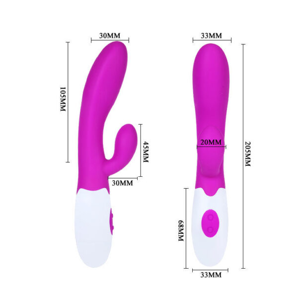 Pretty Love Flirtation Alvis — Rabbit Vibrator, Lilac and White — Clitoral Stimulators — view 6