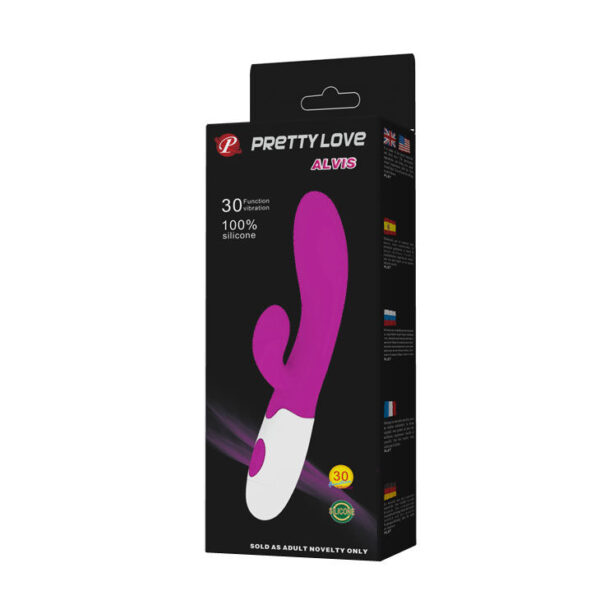 Pretty Love Flirtation Alvis — Rabbit Vibrator, Lilac and White — Clitoral Stimulators — view 3