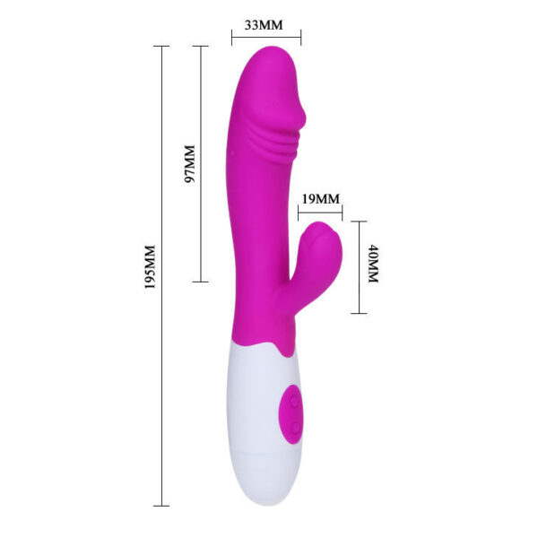 Pretty Love Flirtation Snappy — Rabbit Vibrator, Lilac and White — Clitoral Stimulators — view 7