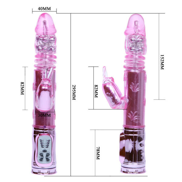 Baile Throbbing Bunny — Thrusting Vibrator, Rechargeable, Pink — Rabbit Vibrators — view 7