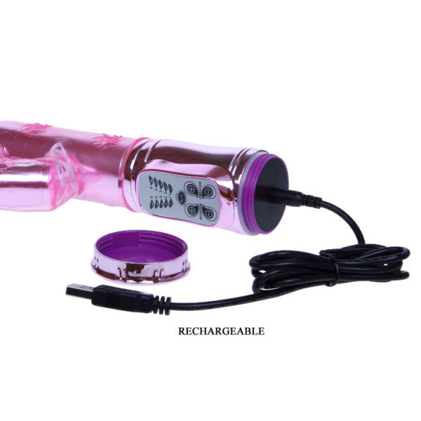 Baile Throbbing Bunny — Thrusting Vibrator, Rechargeable, Pink — Rabbit Vibrators — view 9