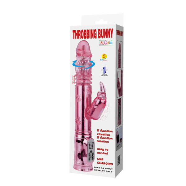 Baile Throbbing Bunny — Thrusting Vibrator, Rechargeable, Pink — Rabbit Vibrators — view 11