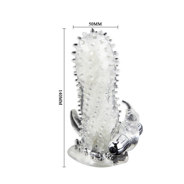 Baile Brave Man Rabbit — Vibrating Penis Sleeve, Clear — Penis Accessories — view 8