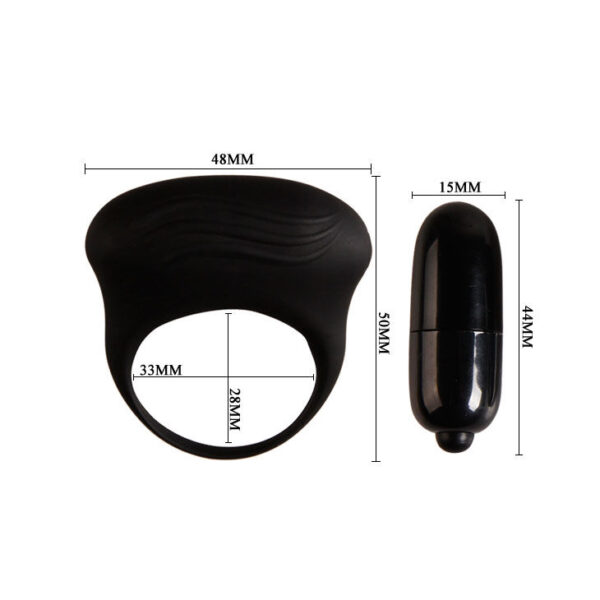 Pretty Love Bertram — Vibrating Cock Ring, Silicone, Black — Cock Rings — view 5