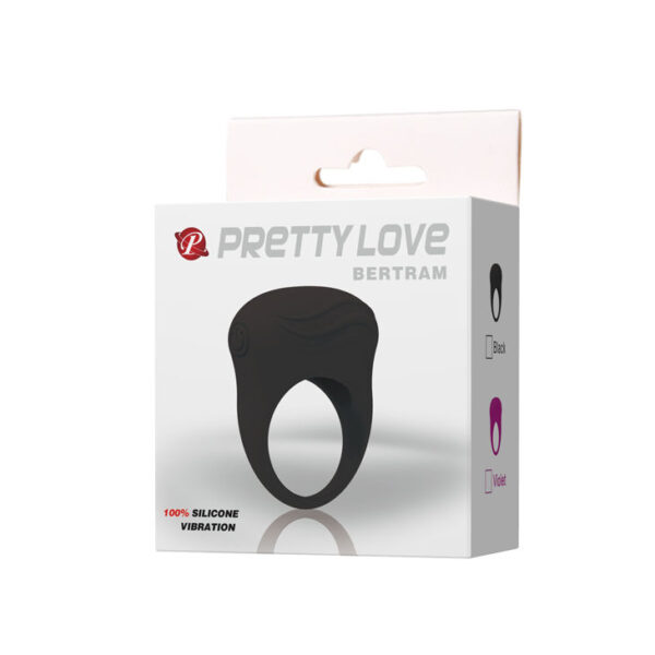 Pretty Love Bertram — Vibrating Cock Ring, Silicone, Black — Cock Rings — view 8