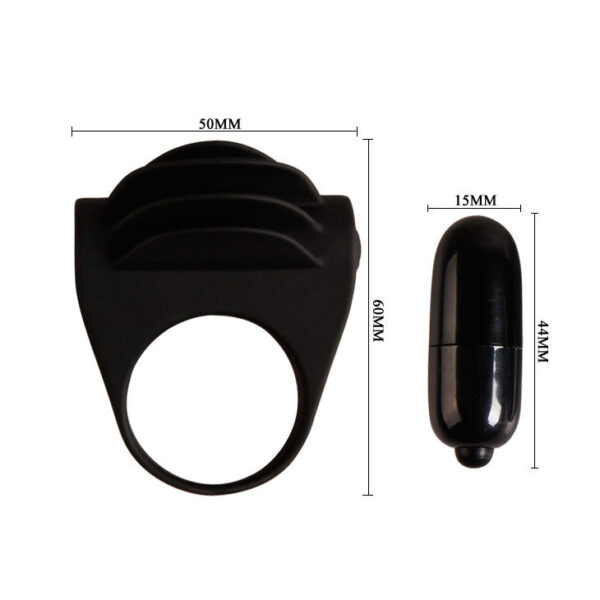 Pretty Love Chester — Vibrating Cock Ring, Silicone, Black — Cock Rings — view 6