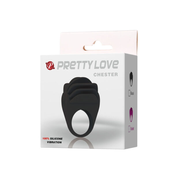 Pretty Love Chester — Vibrating Cock Ring, Silicone, Black — Cock Rings — view 9