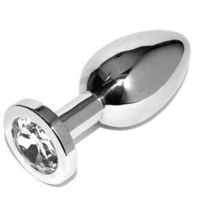 Metal Hard Diamond — Jewelled Butt Plug, 5.71 cm, Transparent — Anal — view 2