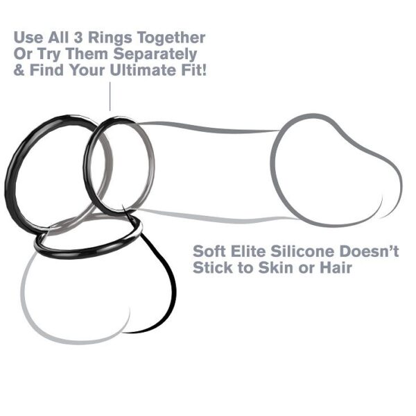 Fantasy C-Ringz 3-Ring Stamina — Cock Ring Set, Silicone — Classic Cock Rings — view 2