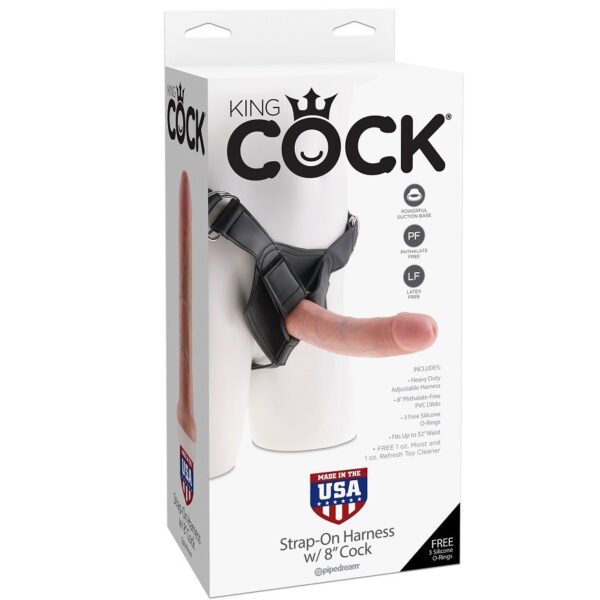 King Cock — Strap-On Dildo, Suction Cup, 20.3 cm, Flesh — Dildos — view 5