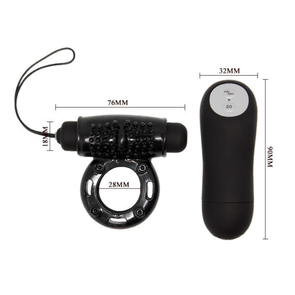 Baile — Vibrating Cock Ring, Remote Control, Black — Clitoral Toys — view 5