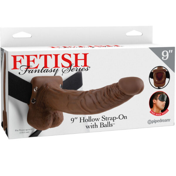 Fetish Fantasy Series — Hollow Strap-On, 22.9 cm, Brown — Hollow Strap-Ons — view 3
