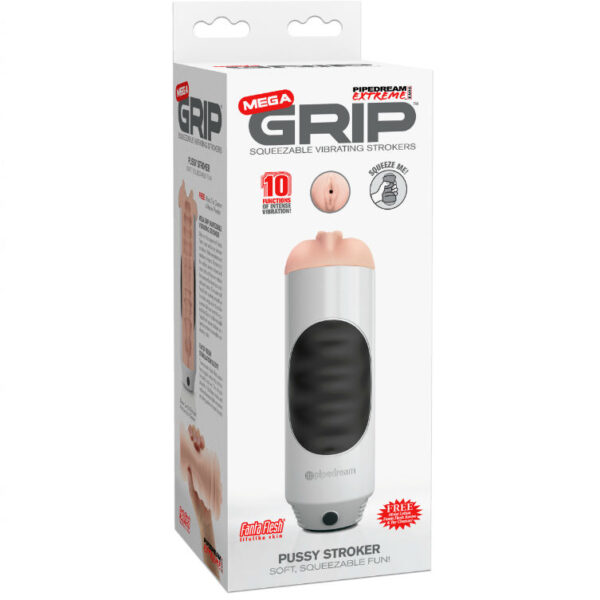 Extreme Toyz Mega Grip — Vibrating Masturbator, Vagina — Vibrating Strokers — view 3