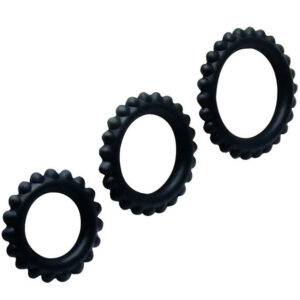 Baile Titan — Cock Ring Set, Silicone, Black — Classic Cock Rings