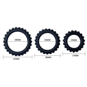 Baile Titan — Cock Ring Set, Silicone, Black — Classic Cock Rings — view 3